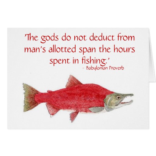 Humorous Salmon Card with quote 2 Zazzle