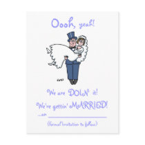 Humorous Save The Date Postcard by Swisstoons Humorous Save The Date Postcard