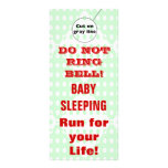 Humorous Sleeping Baby Door Hangers Doorhanger rack cards
