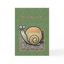 Humorous snail "Speedy recovery" card