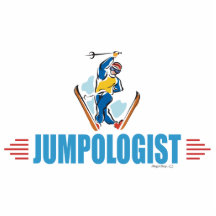 Humorous Snow Ski Jumping Acrylic Cut Out