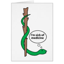 Humorous Staff of Asclepius cards