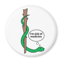Humorous Staff of Asclepius magnets