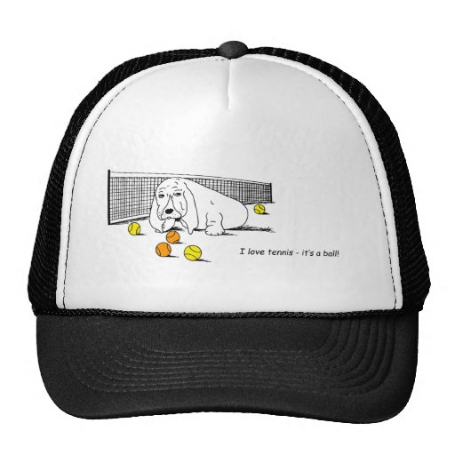 Humorous Tennis Playing Dog Hat