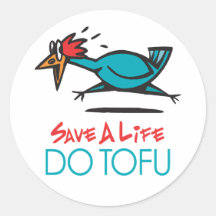 Humorous Tofu Design Round Sticker