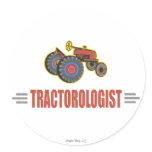 Humorous Tractor Round Sticker