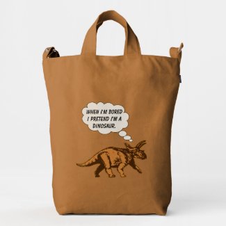 Humorous Triceratops Dinosaur Baggu Bag