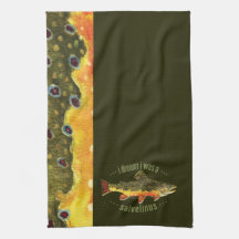 Humorous Trout Fishing Towels