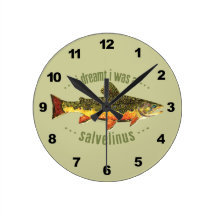 Humorous Trout Fishing Wallclock