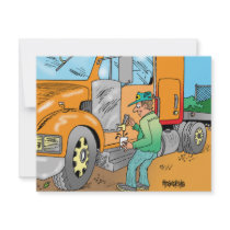 HUMOROUS TRUCKER CARTOON GIFTS INVITE