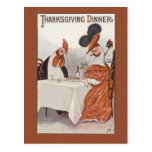 Humorous Vintage Thanksgiving Dinner Postcard Repr