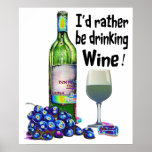 Humorous Wine Art Poster