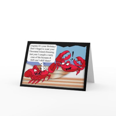 Humour Birthday Card with two crabs by moonlake