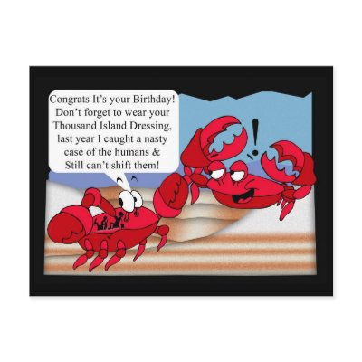 Humour Birthday Card with two crabs Postcards by moonlake