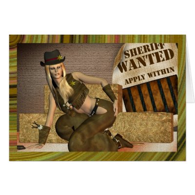 Humour Card with cowgirl by moonlake