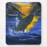 Humpback whale at Sunset Mouse Pad