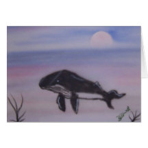 Humpback whale painting card