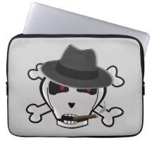 Humphrey Bonegart Skull & Crossbones Cigar Fedora Computer Sleeve