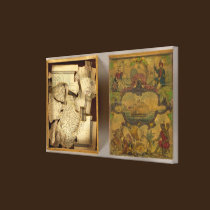 Humphries dissected world map canvas prints