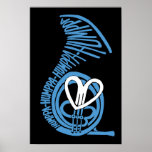Humppa Love Blue2 Dark Poster or Print