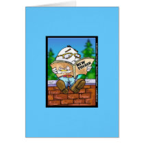 Humpty's Last Read Cartoon Funny Greeting Card by beardiethor123 Humpty's Last Read Cartoon Funny Greeting Card