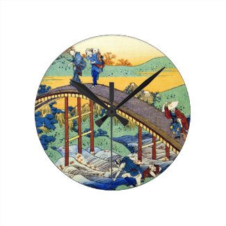 Hundred Poems Explained by the Nurse Hokusai Wallclocks