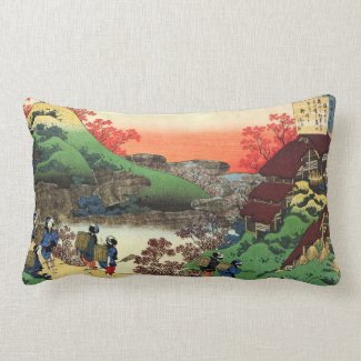 Hundred Poems Explained by the Nurse Hokusai Pillow
