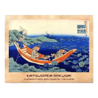 Hundred Poems Explained by the Nurse Hokusai Print