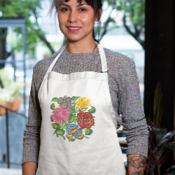 hungarian flowers apron