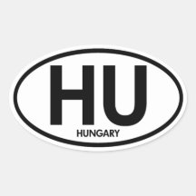 Hungary Euro Car Oval Oval Sticker