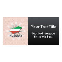 Hungary Flag Map 2.0 Custom Photo Card