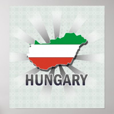 Hungary Flag Map 2.0 Print by