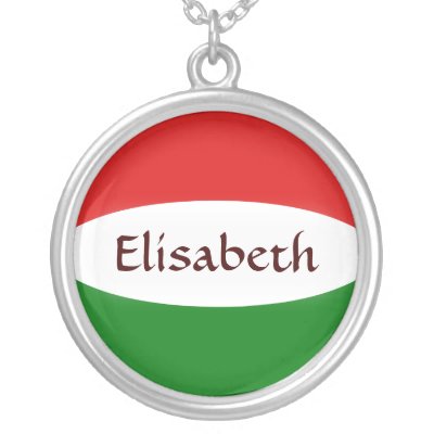 Hungary Flag + Name Necklace