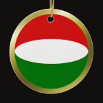 Hungary Fisheye Flag Ornament