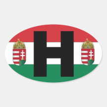 Hungary Flag Oval Oval Sticker