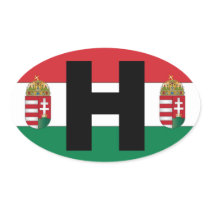 Hungary Flag Oval Oval Sticker