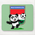 This adorable little panda is too cute! He's featured in front of a large flag from Hungary and ready to play football and score some goals. This cute design is perfect for football players and soccer fans.