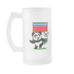 This adorable little panda is too cute! He's featured in front of a large flag from Hungary and ready to play football and score some goals. This cute design is perfect for football players and soccer fans.