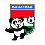 This adorable little panda is too cute! He's featured in front of a large flag from Hungary and ready to play football and score some goals. This cute design is perfect for football players and soccer fans.