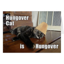 Hungover Tortoiseshell Cat Greeting Card cards