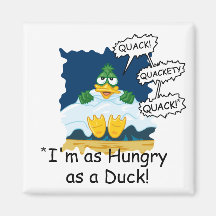 Hungry As A Duck Refrigerator Magnets