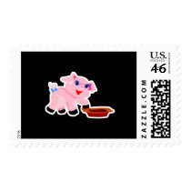 hungry baby piglet stamp