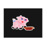 hungry baby piglet post card