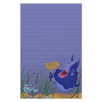 Hungry Blue Shark and Fish Stationery (Ruled) stationery