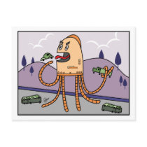 Hungry Bot - PostCard by andymcnally Hungry Bot - PostCard