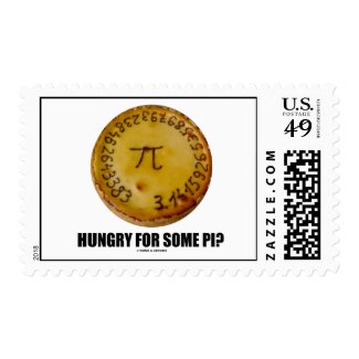 Hungry For Some Pi? (Pi On A Pie) Stamp