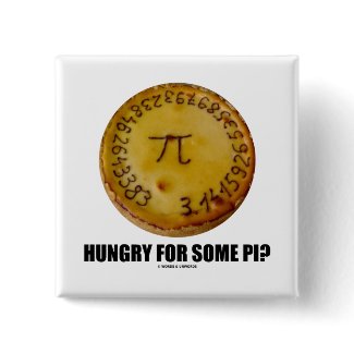 Hungry For Some Pi? (Pi Pie Math Constant Humor) button
