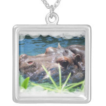 Hungry Hippo Sterling Silver Necklace