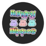 hungry  hippos round sticker