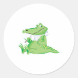 hungry hungry alligator round sticker